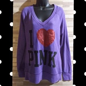 VS PINK "I ❤ PINK" Sweatshirt Sz M